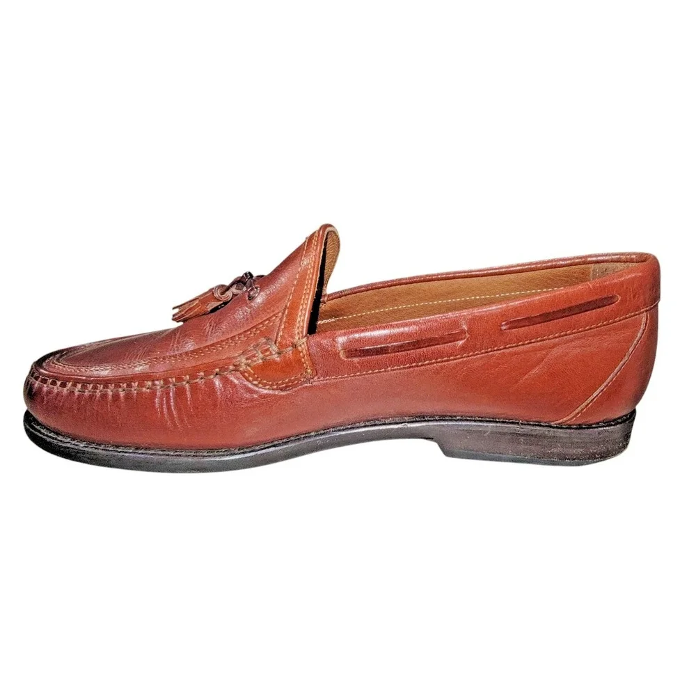 Johnston & Murphy Handcrafted Tassel Loafers Men's Shoes Leather 10.5 M Italy‎